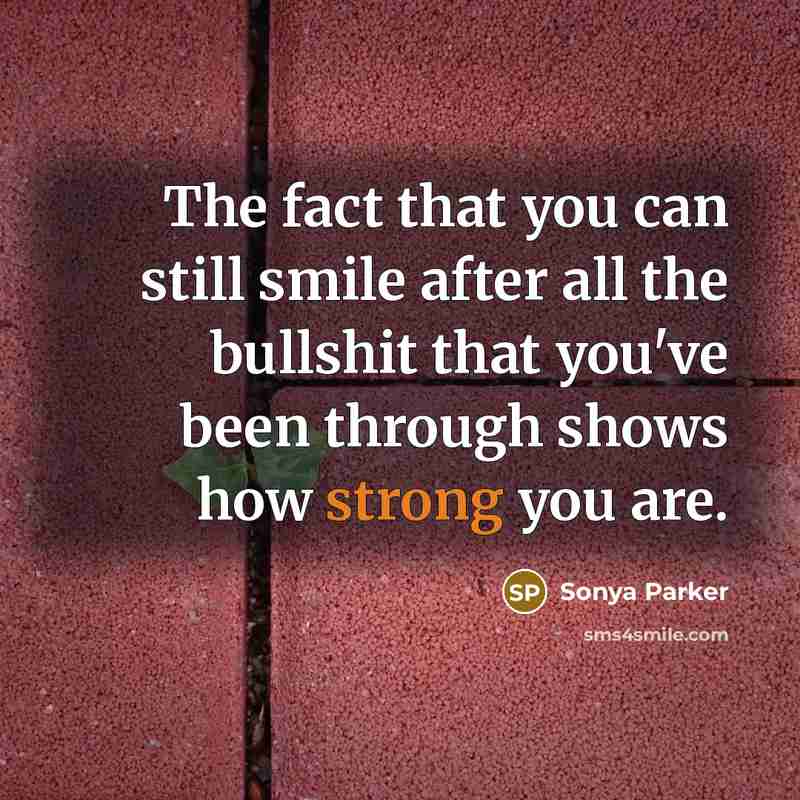 “The fact that you can still smile after all the…” quote by Sonya Parker