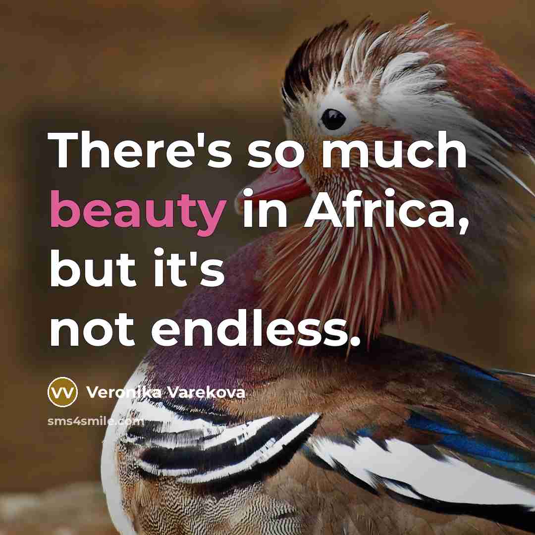 “There's so much beauty in Africa, but it's not endless.” quote by Veronika Varekova