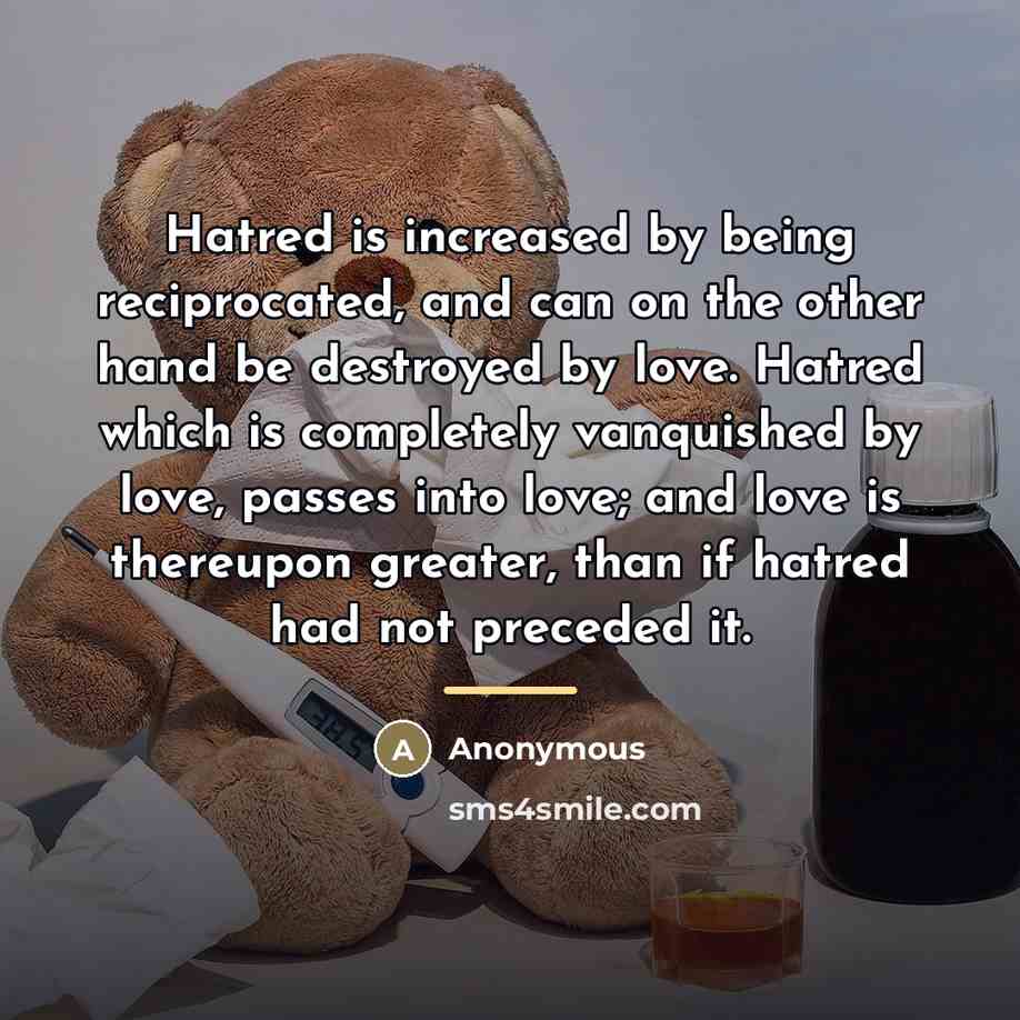 “Hatred is increased by being reciprocated, and can on the…” quote by Anonymous
