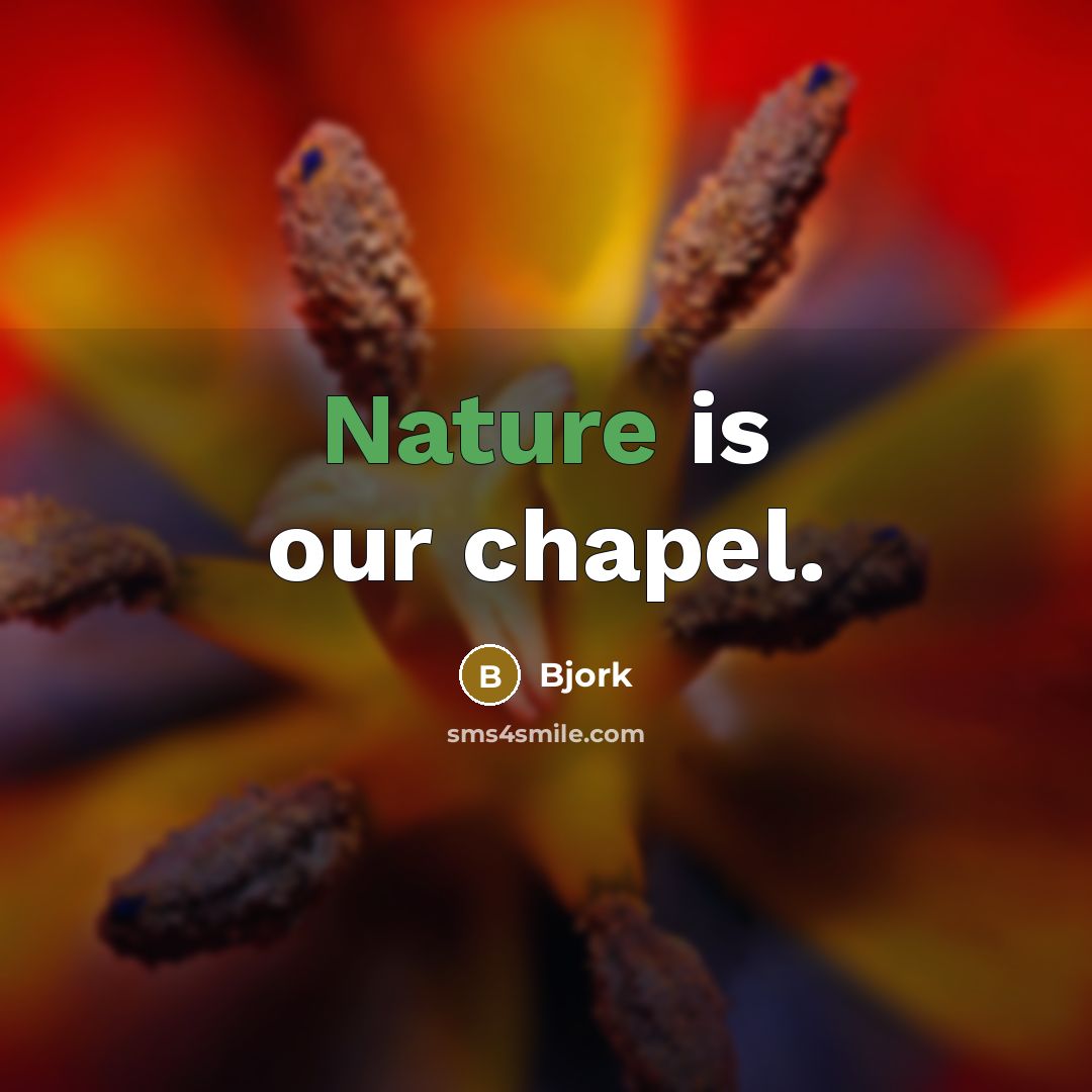 “Nature is our chapel.…” quote by Bjork