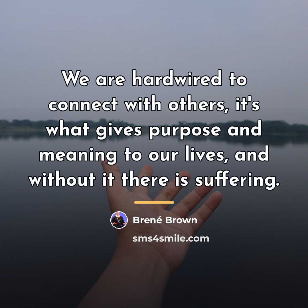 “We are hardwired to connect with others, it's what gives…” quote by Brené Brown