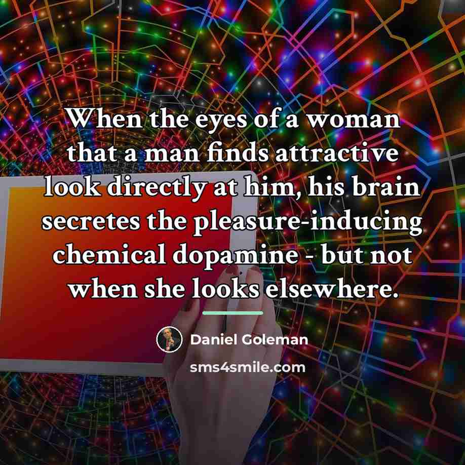 “When the eyes of a woman that a man finds…” quote by Daniel Goleman