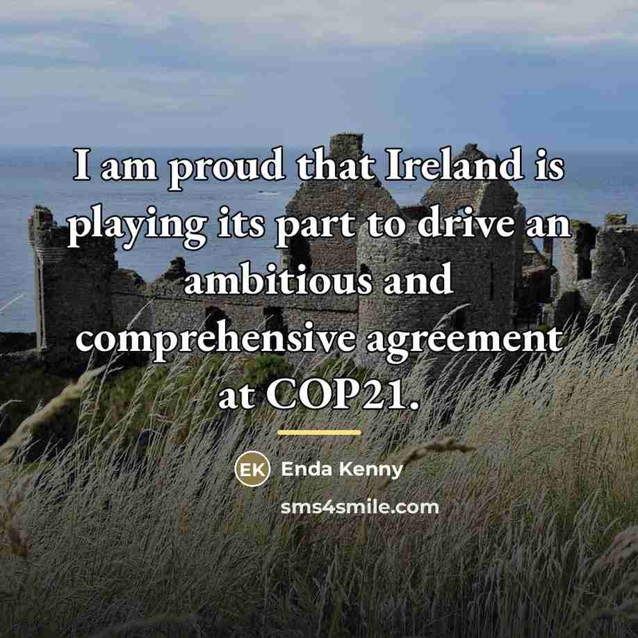 “I am proud that Ireland is playing its part to…” quote by Enda Kenny
