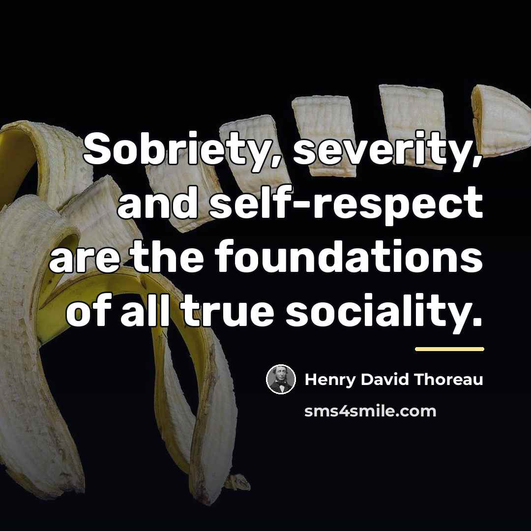“Sobriety, severity, and self-respect are the foundations of all true…” quote by Henry David Thoreau
