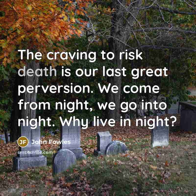 “The craving to risk death is our last great perversion.…” quote by John Fowles