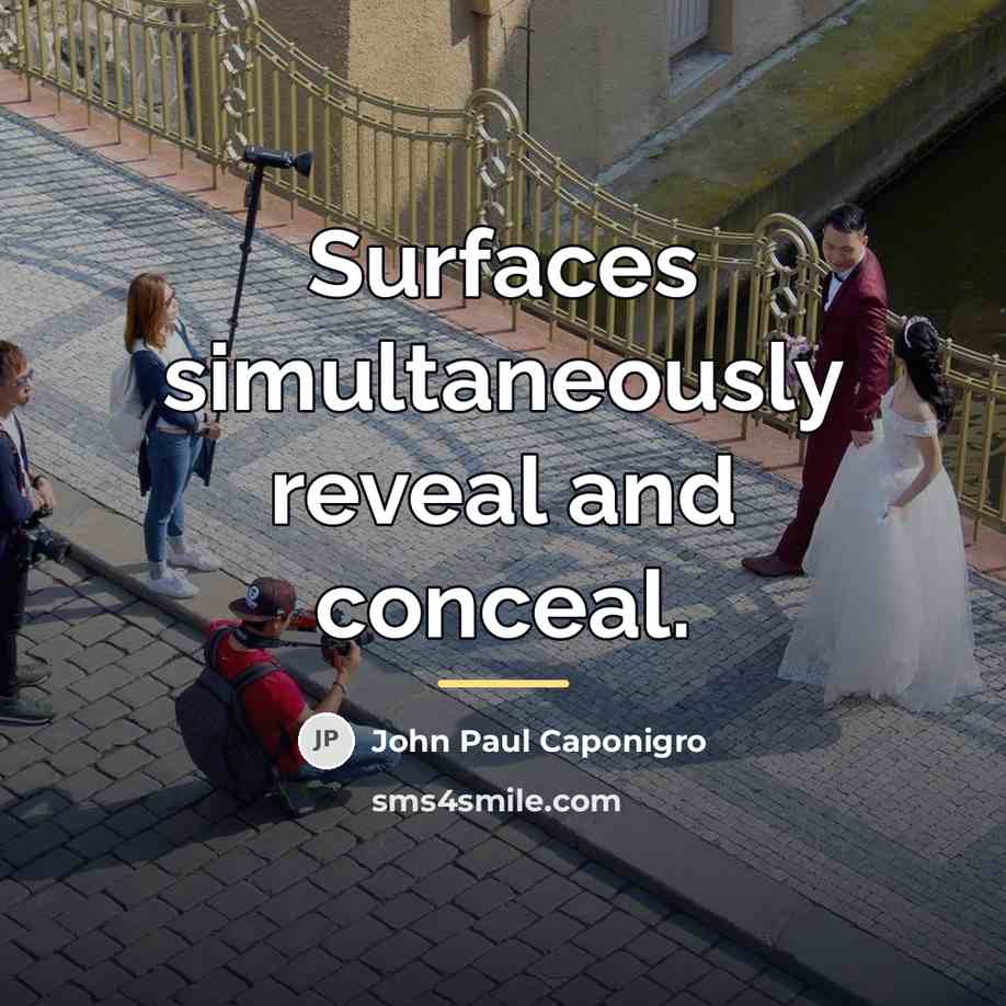 “Surfaces simultaneously reveal and conceal.…” quote by John Paul Caponigro