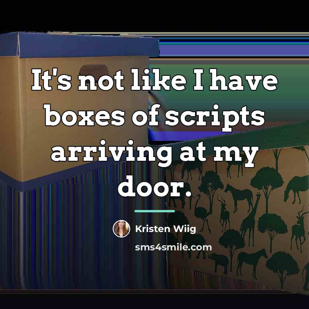 “It's not like I have boxes of scripts arriving at…” quote by Kristen Wiig
