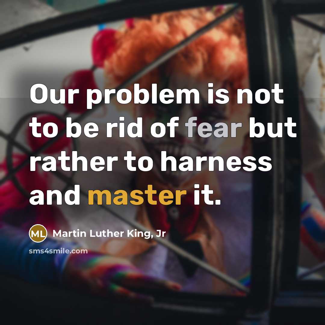 “Our problem is not to be rid of fear but…” quote by Martin Luther King, Jr