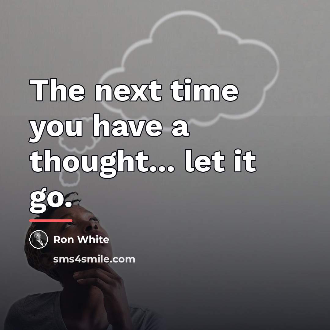 “The next time you have a thought... let it go.…” quote by Ron White