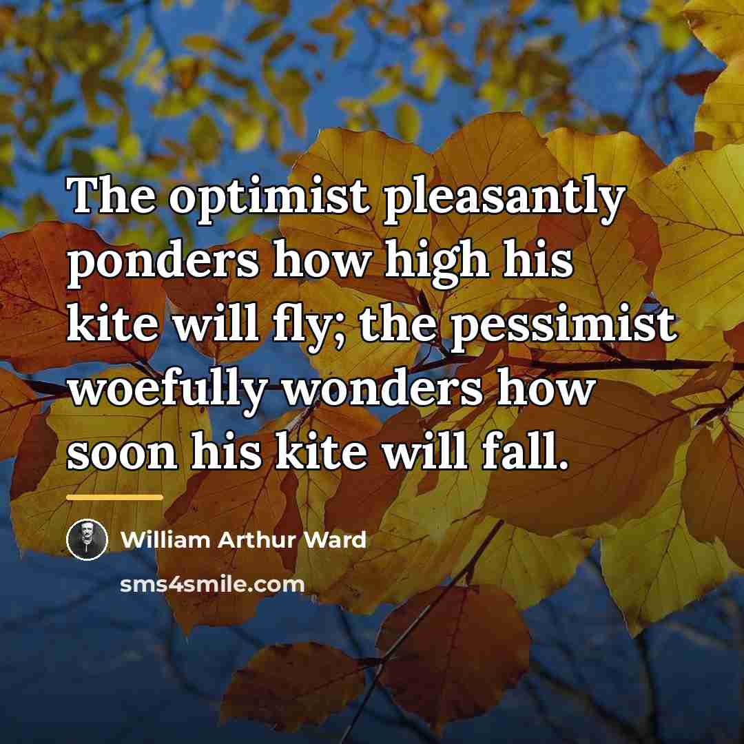 “The optimist pleasantly ponders how high his kite will fly;…” quote by William Arthur Ward