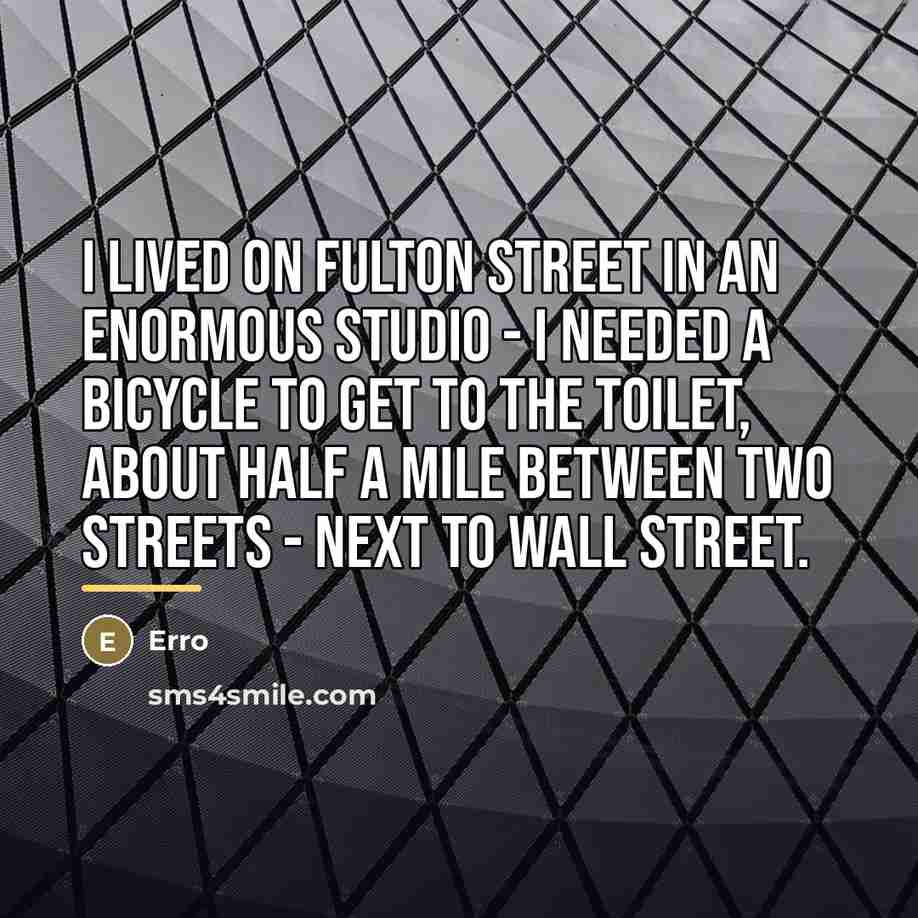 “I lived on Fulton Street in an enormous studio -…” quote by Erro