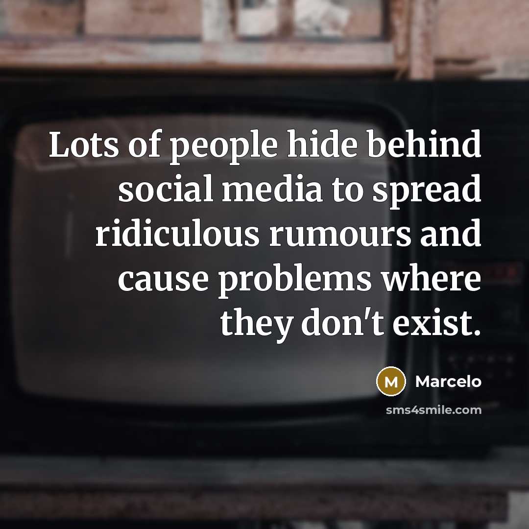 “Lots of people hide behind social media to spread ridiculous…” quote by Marcelo