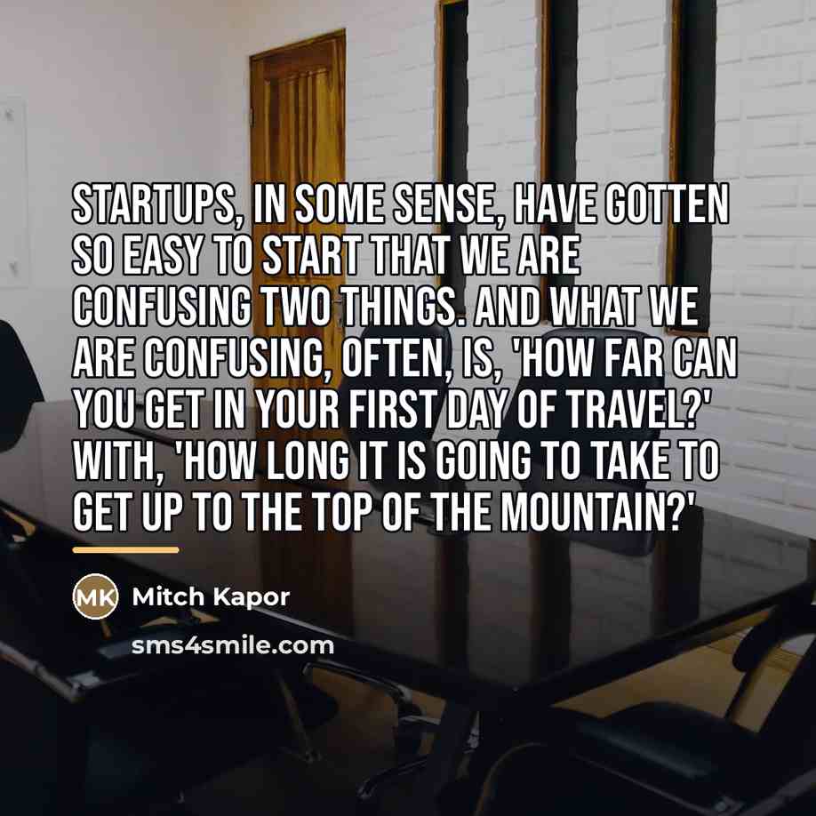 “Startups, in some sense, have gotten so easy to start…” quote by Mitch Kapor