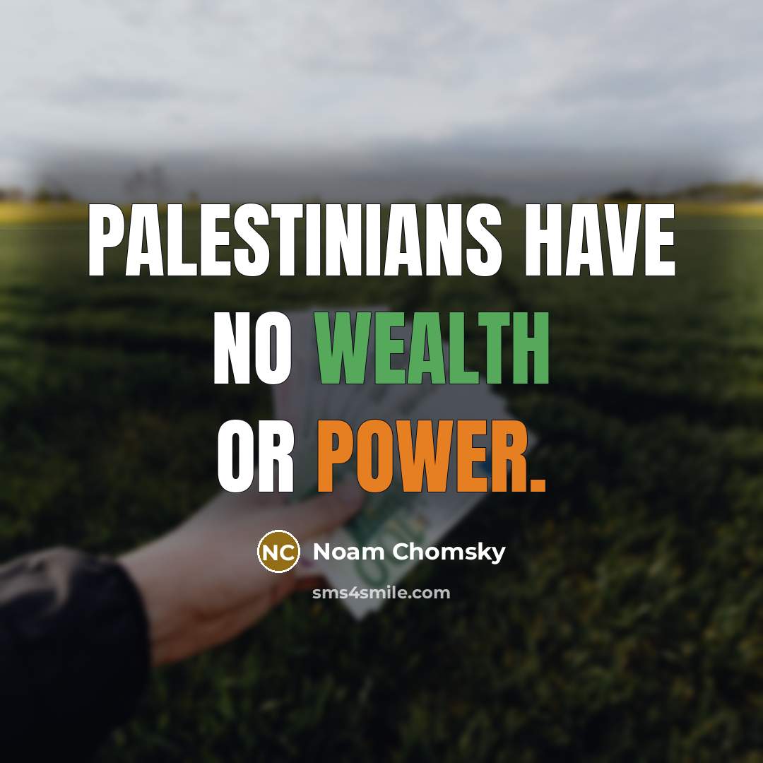 “Palestinians have no wealth or power.…” quote by Noam Chomsky