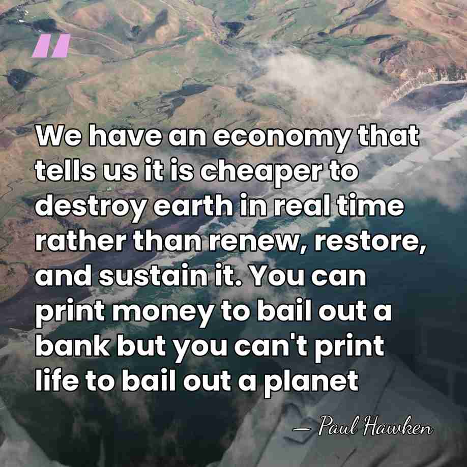We have an economy that tells us it is cheaper to destroy&hellip; - Paul Hawken