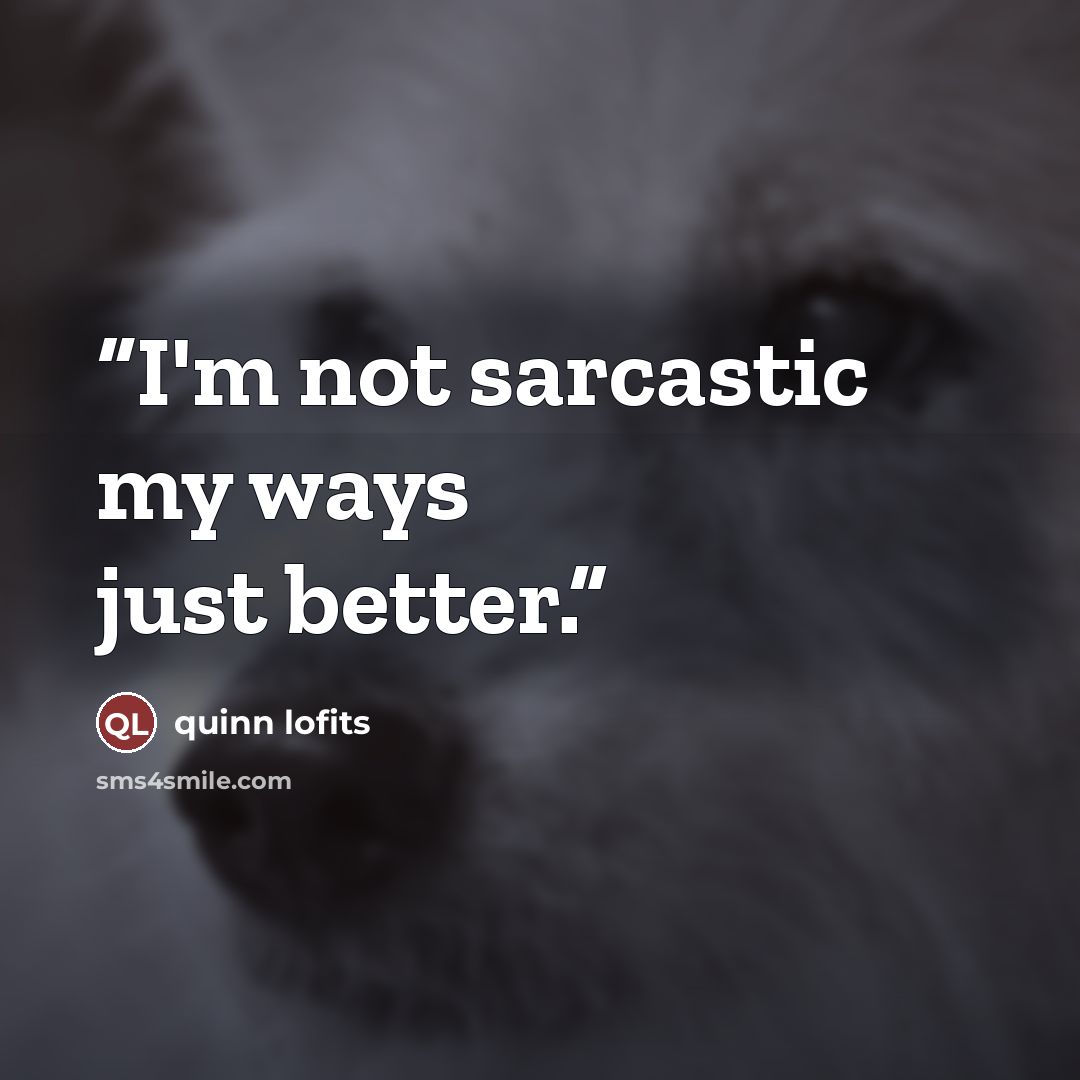 “I'm not sarcastic my ways just better.” quote by quinn lofits