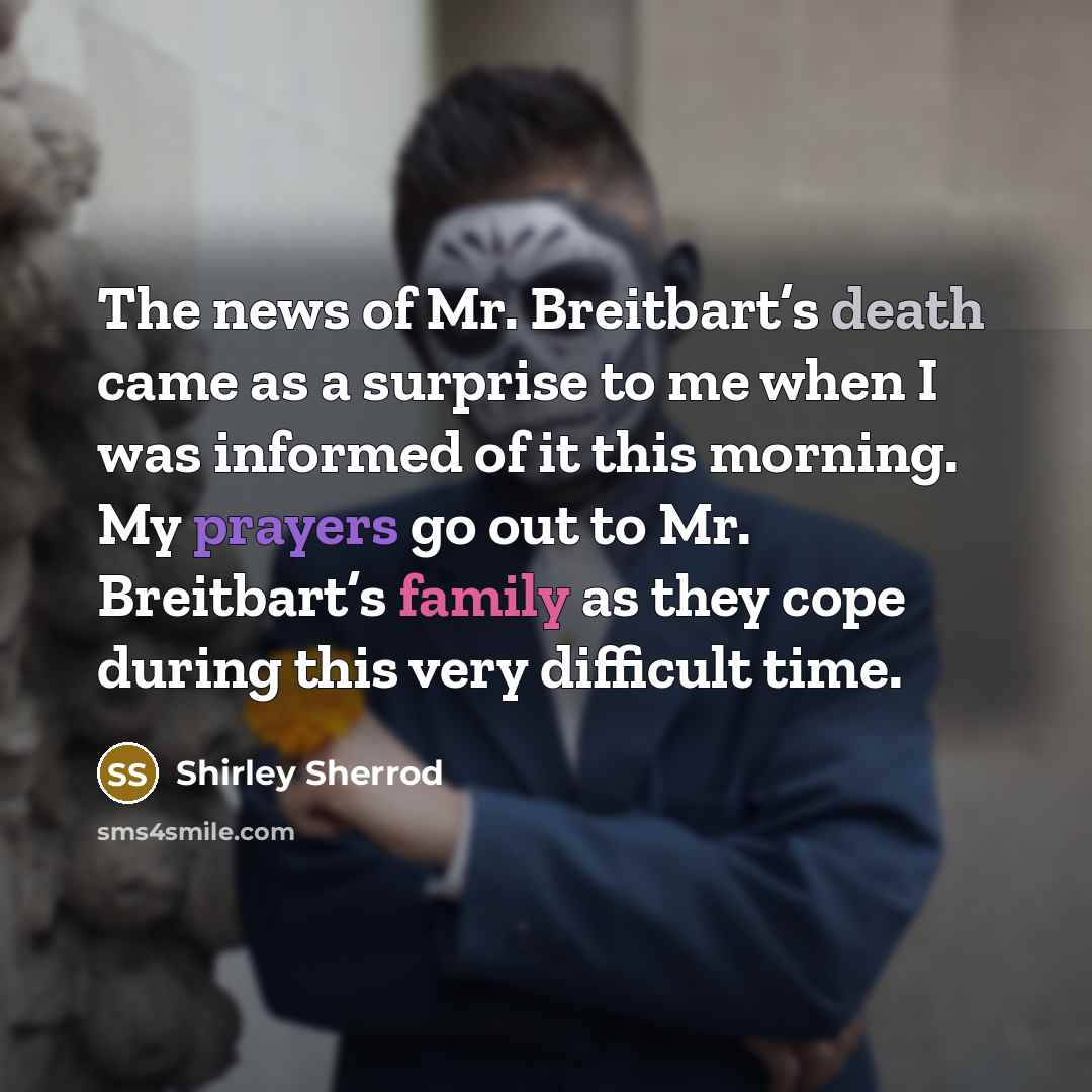 “The news of Mr. Breitbart’s death came as a surprise…” quote by Shirley Sherrod