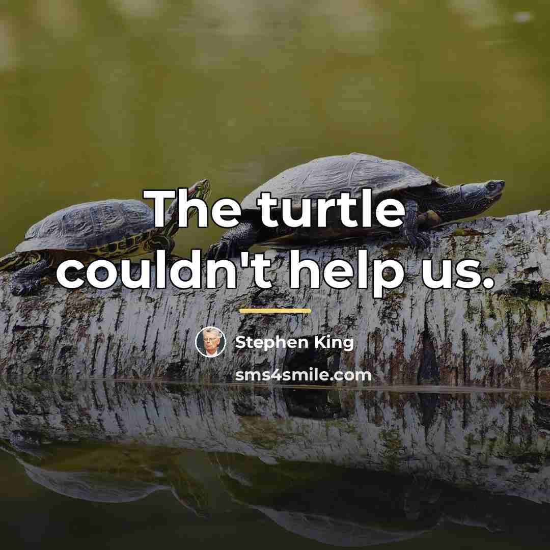 “The turtle couldn't help us.…” quote by Stephen King