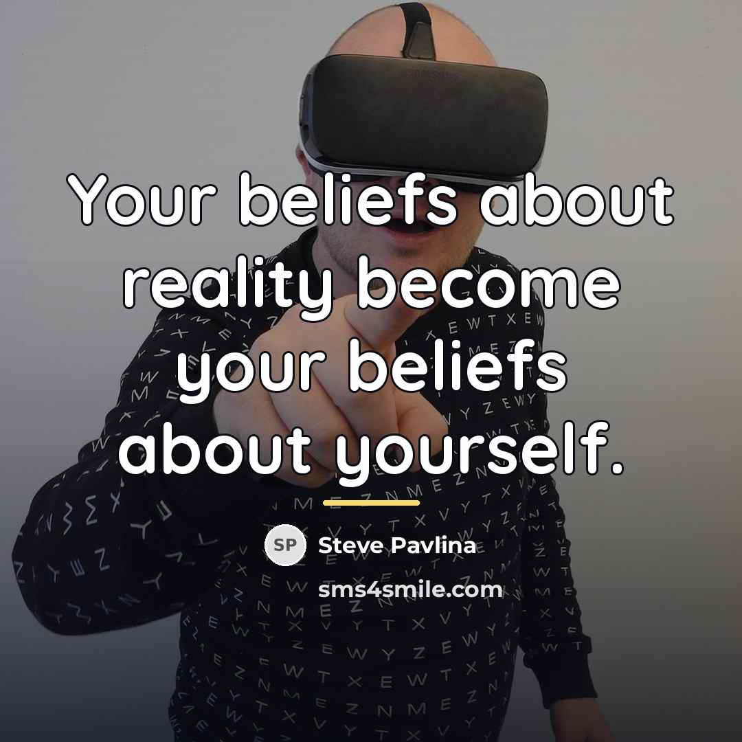 “Your beliefs about reality become your beliefs about yourself.…” quote by Steve Pavlina
