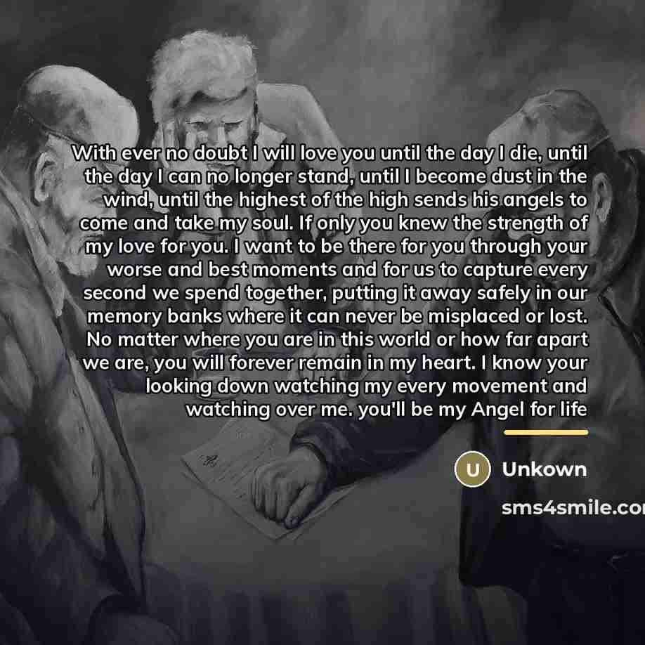 “With ever no doubt I will love you until the…” quote by Unkown