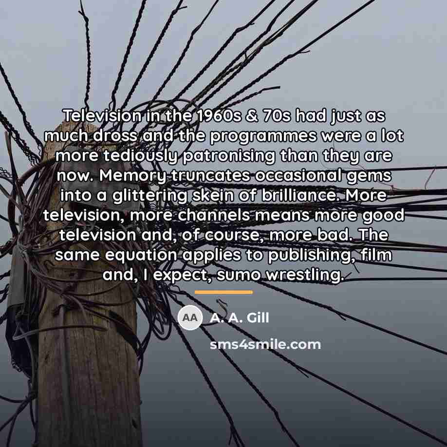 “Television in the 1960s & 70s had just as much…” quote by A. A. Gill