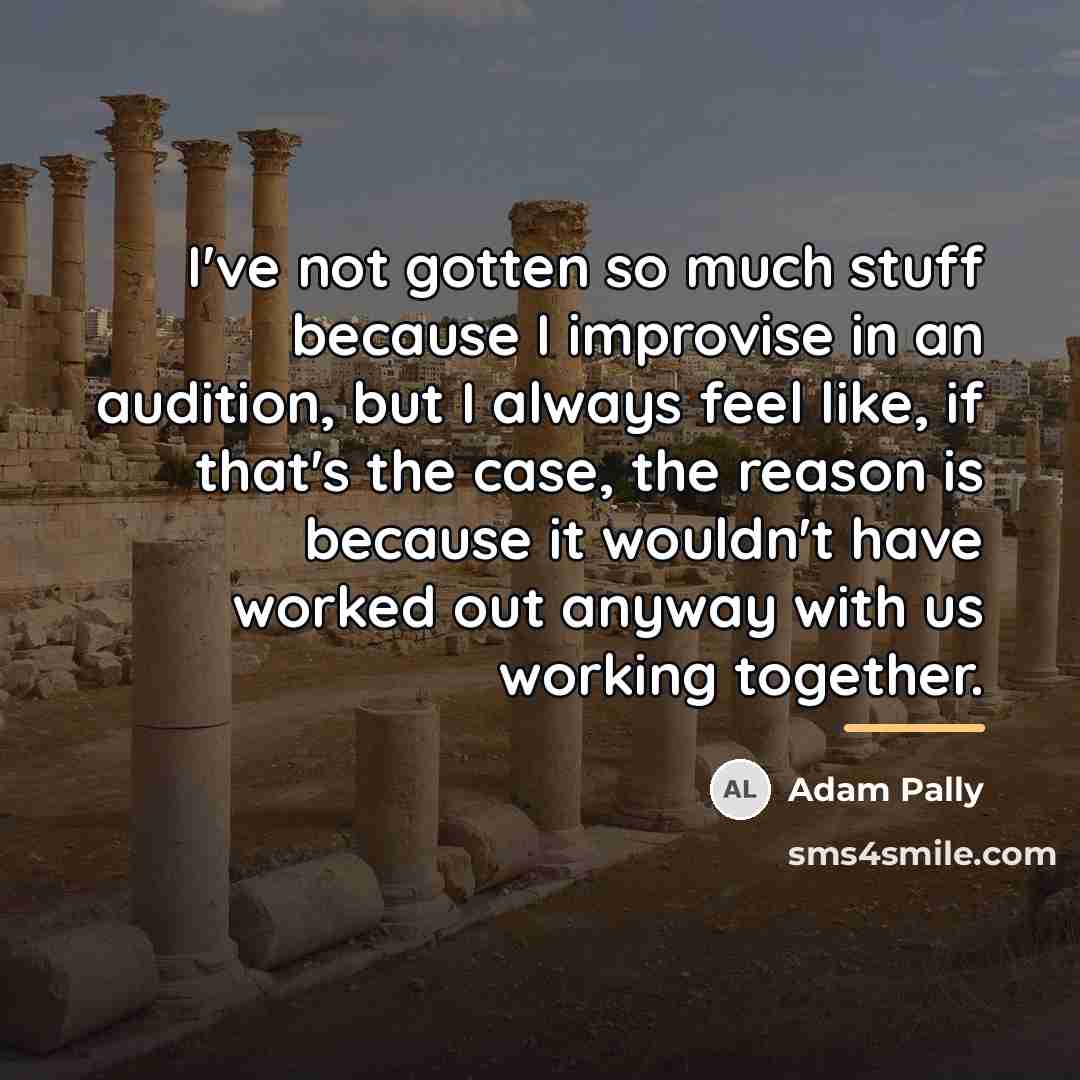 “I've not gotten so much stuff because I improvise in…” quote by Adam Pally