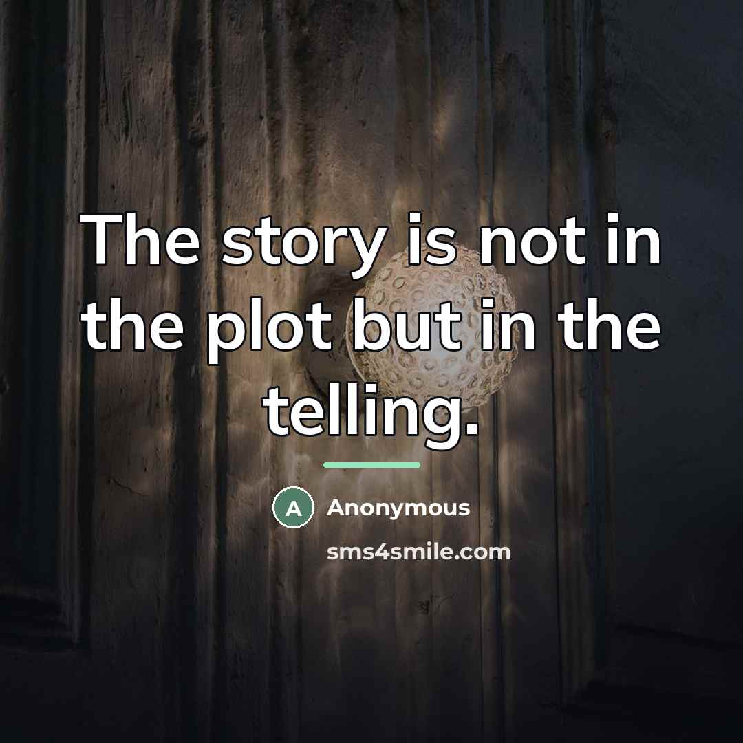 “The story is not in the plot but in the…” quote by Anonymous