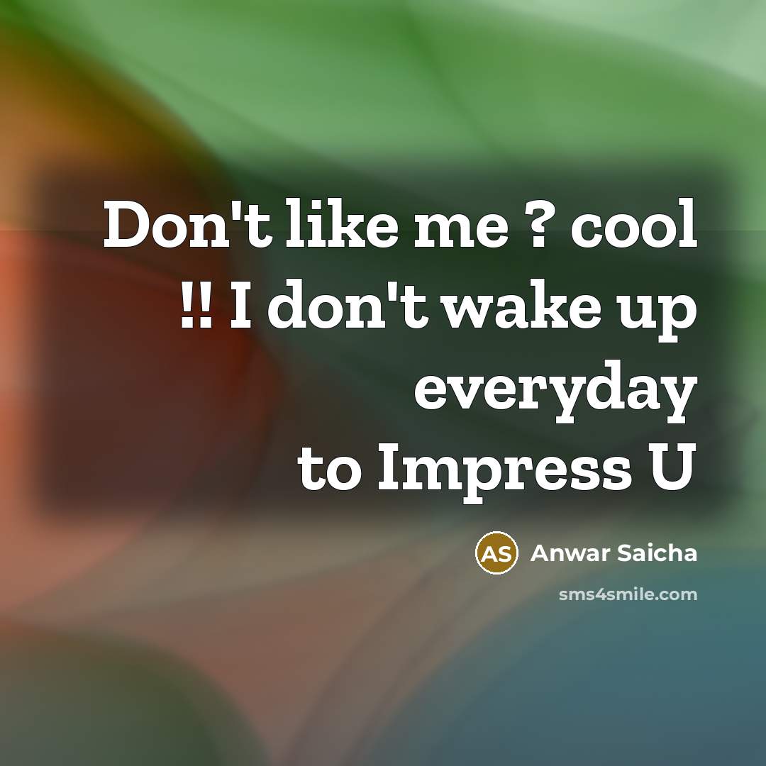 “Don't like me ? cool !! I don't wake up…” quote by Anwar Saicha