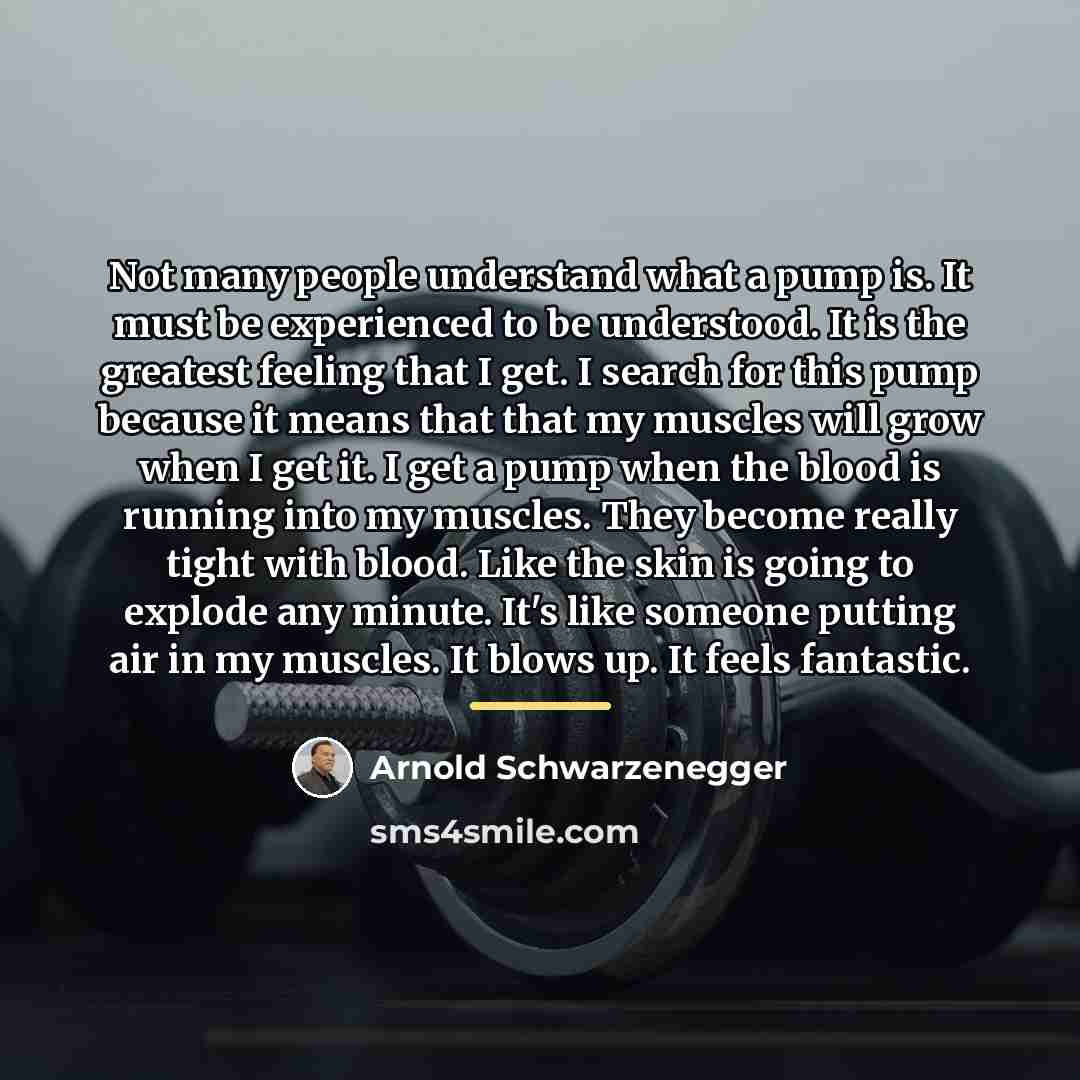 “Not many people understand what a pump is. It must…” quote by Arnold Schwarzenegger