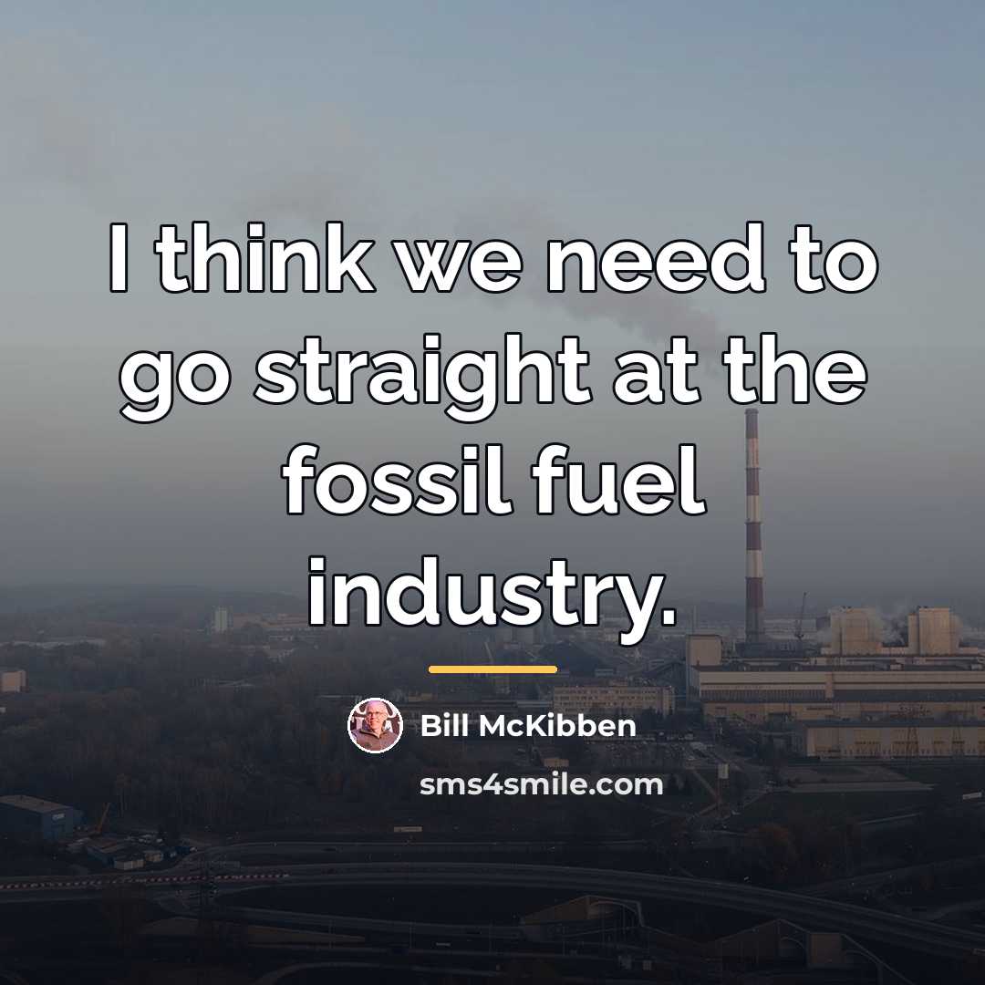 “I think we need to go straight at the fossil…” quote by Bill McKibben