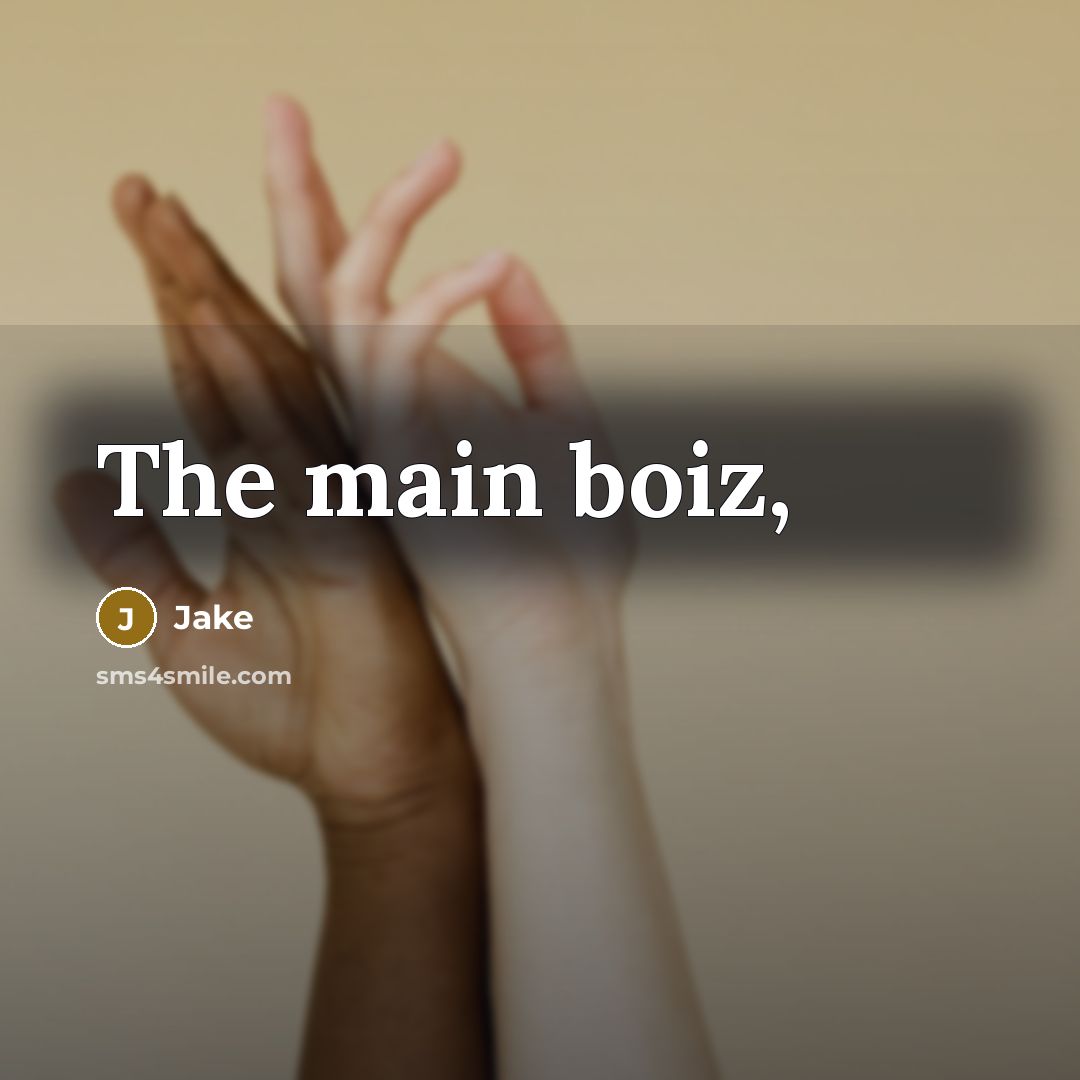 “The main boiz,” quote by Jake
