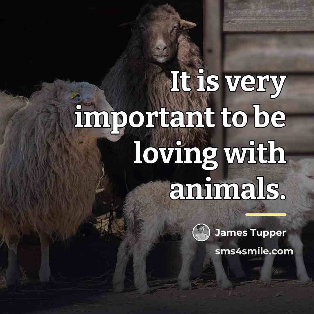 “It is very important to be loving with animals.…” quote by James Tupper