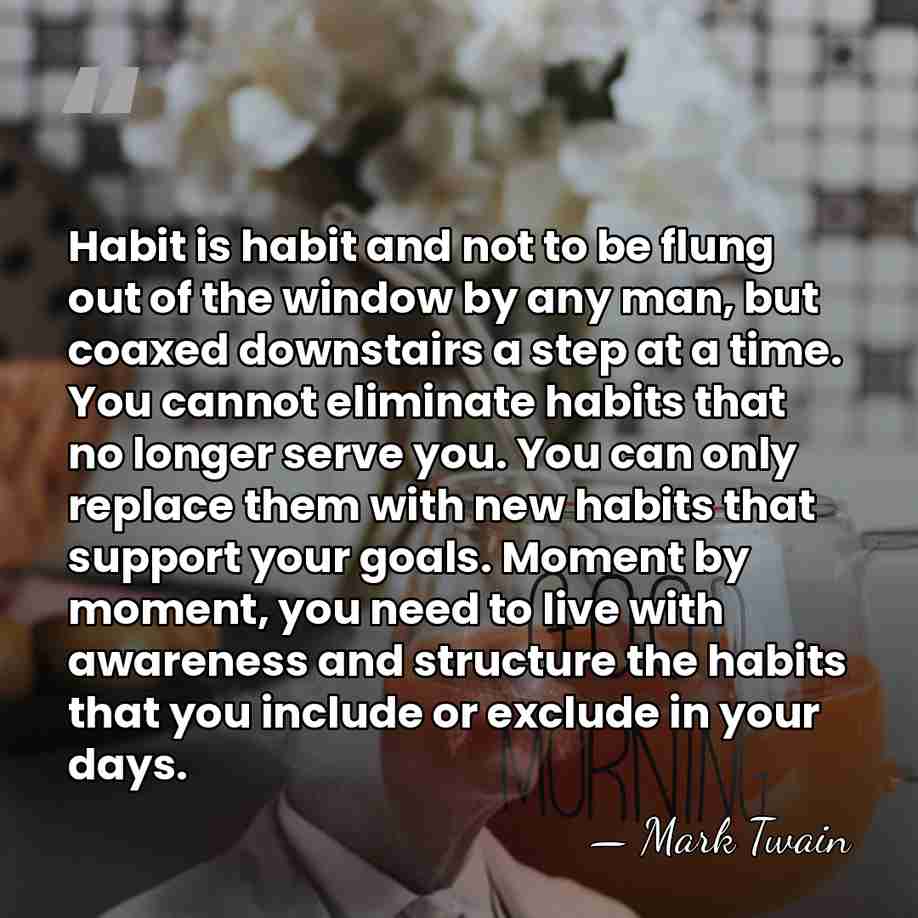 Habit is habit and not to be flung out of the window&hellip; - Mark Twain
