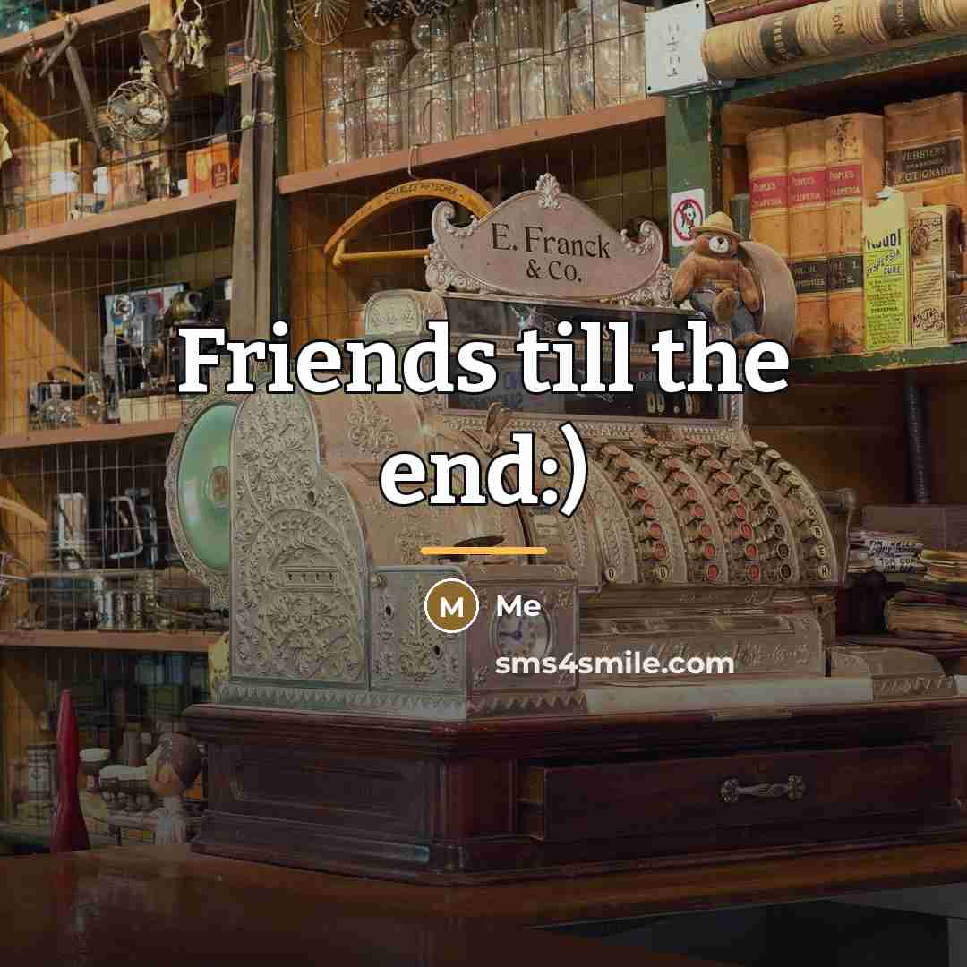 “Friends till the end:)…” quote by Me