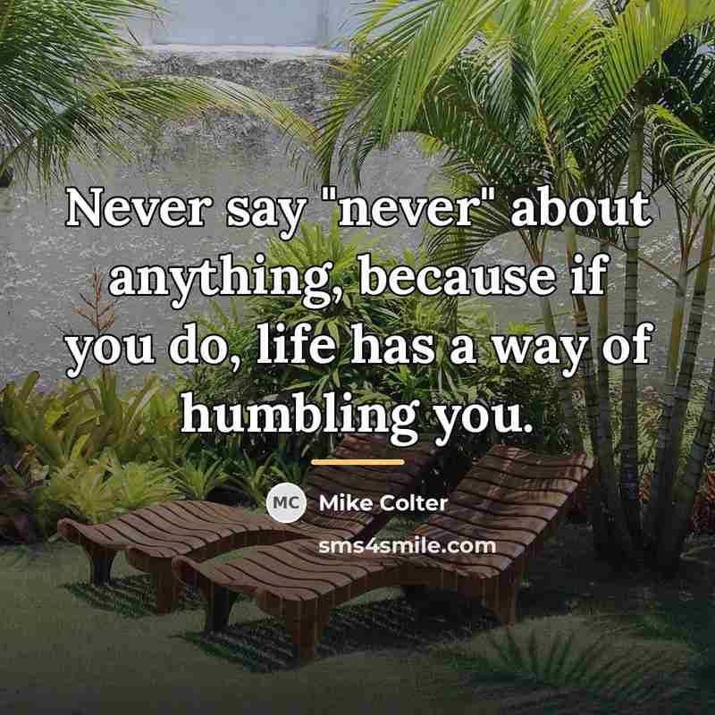 “Never say "never" about anything, because if you do, life…” quote by Mike Colter
