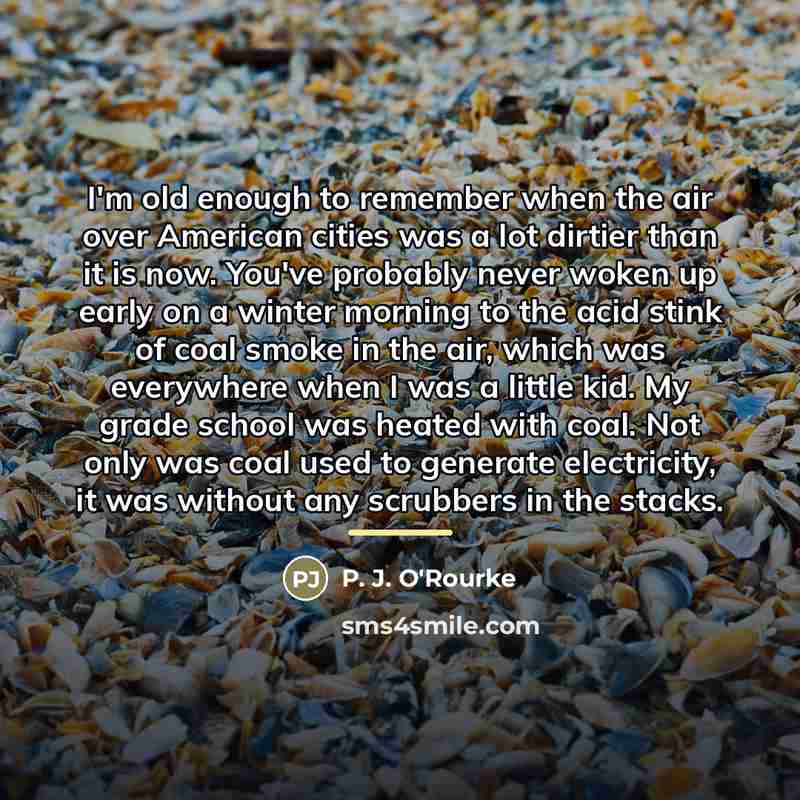 “I'm old enough to remember when the air over American…” quote by P. J. O'Rourke