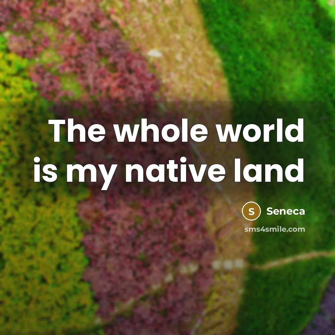 “The whole world is my native land…” quote by Seneca
