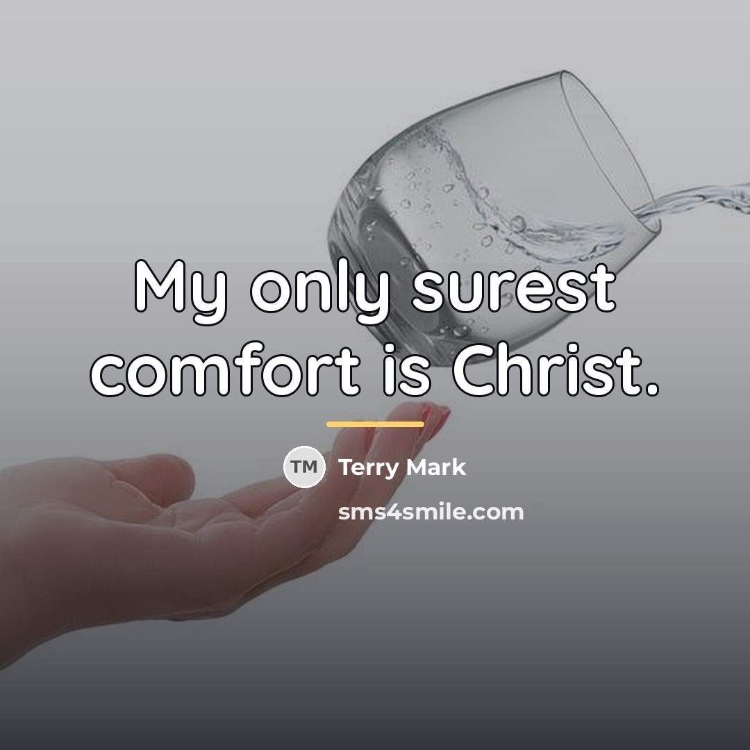 “My only surest comfort is Christ.…” quote by Terry Mark