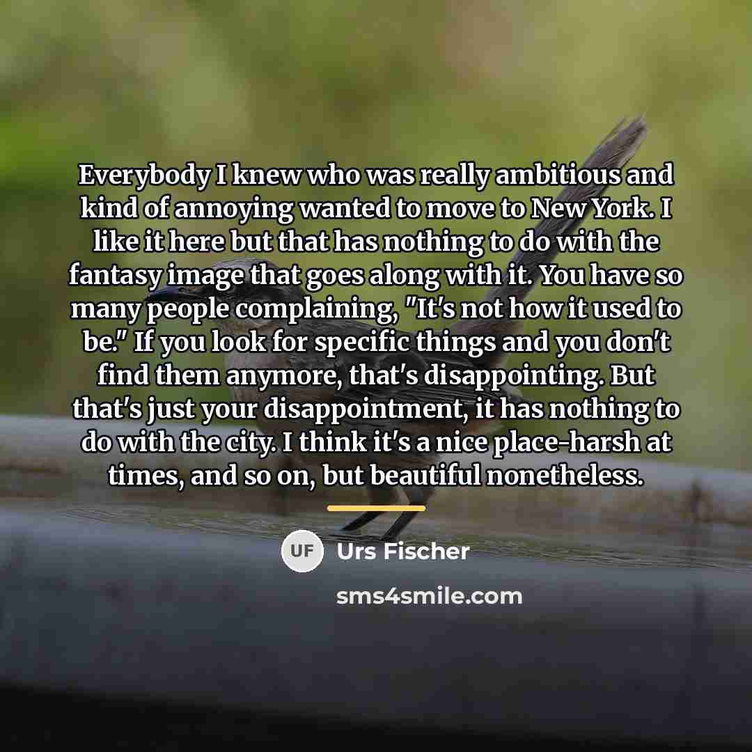 “Everybody I knew who was really ambitious and kind of…” quote by Urs Fischer