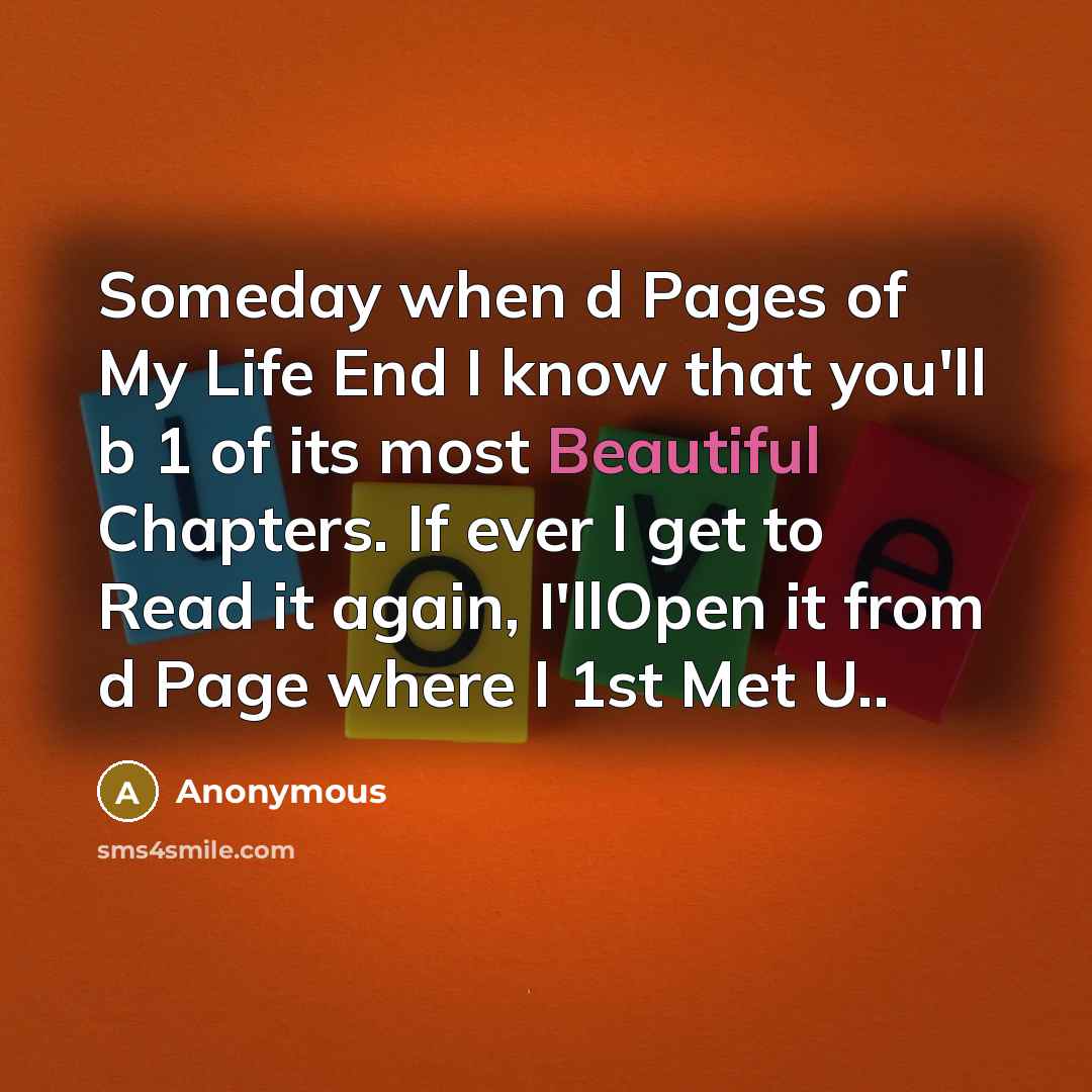 “Someday when d Pages of My Life End I know…” quote by Anonymous