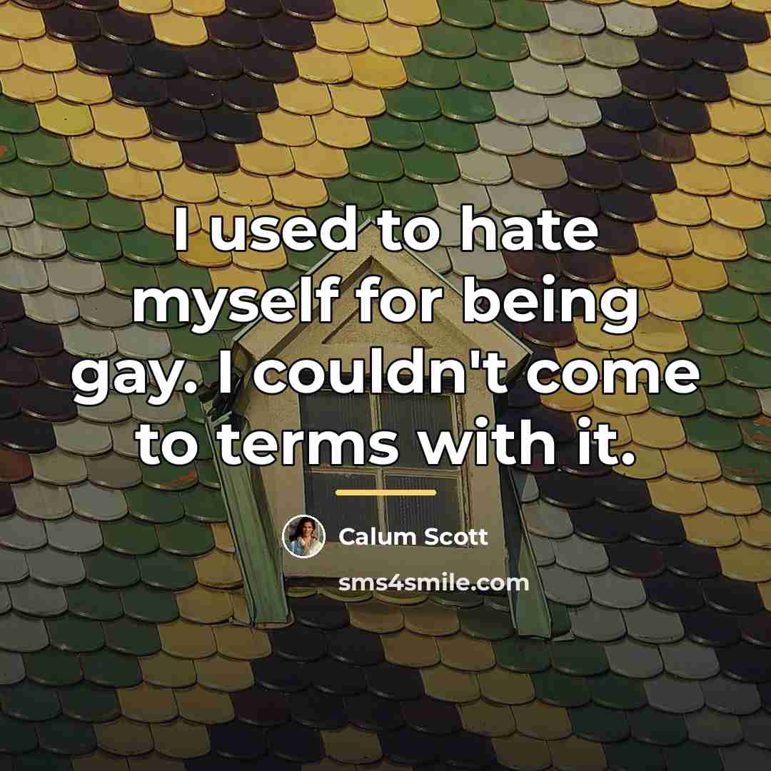 “I used to hate myself for being gay. I couldn't…” quote by Calum Scott