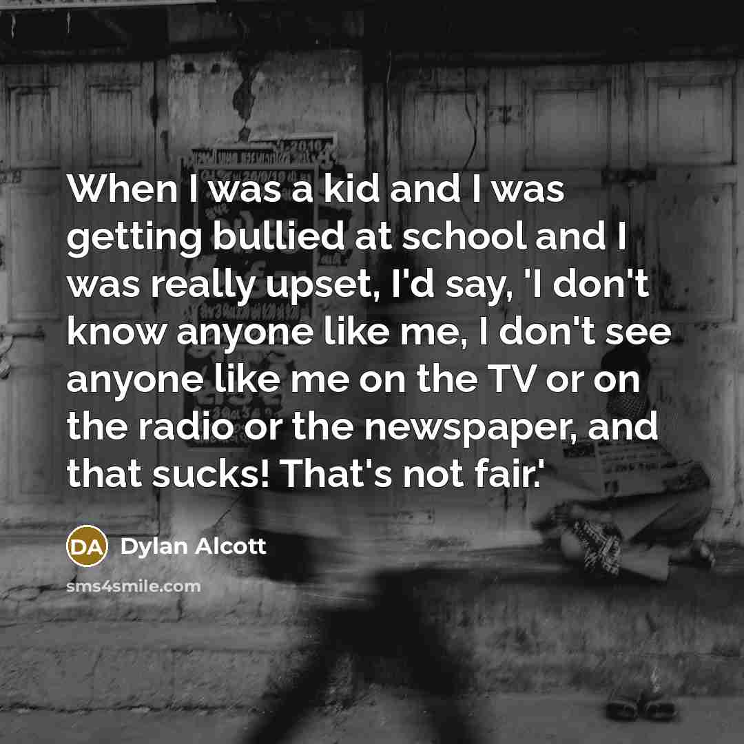 “When I was a kid and I was getting bullied…” quote by Dylan Alcott