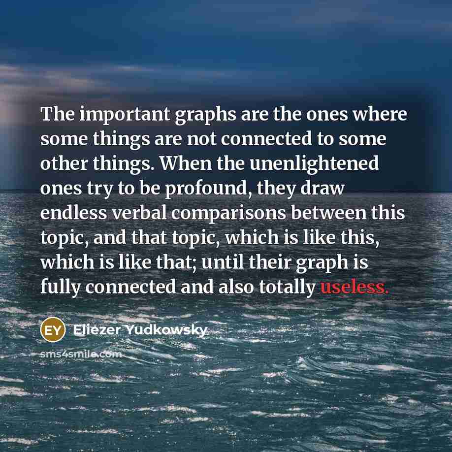 “The important graphs are the ones where some things are…” quote by Eliezer Yudkowsky