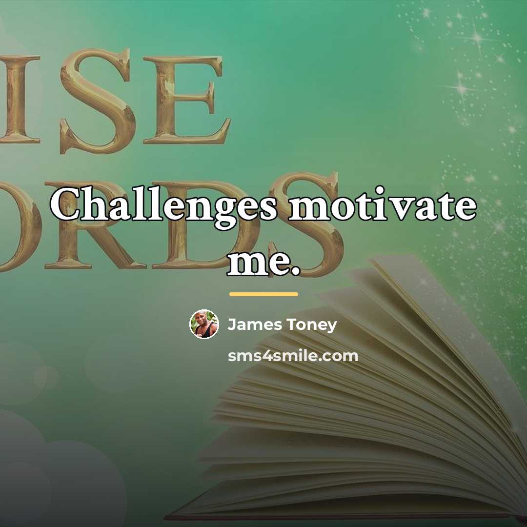 “Challenges motivate me.…” quote by James Toney