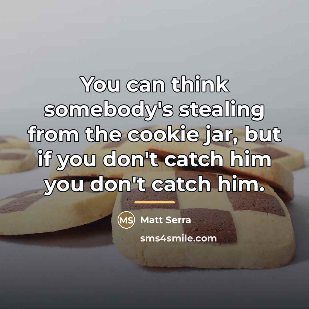 “You can think somebody's stealing from the cookie jar, but…” quote by Matt Serra