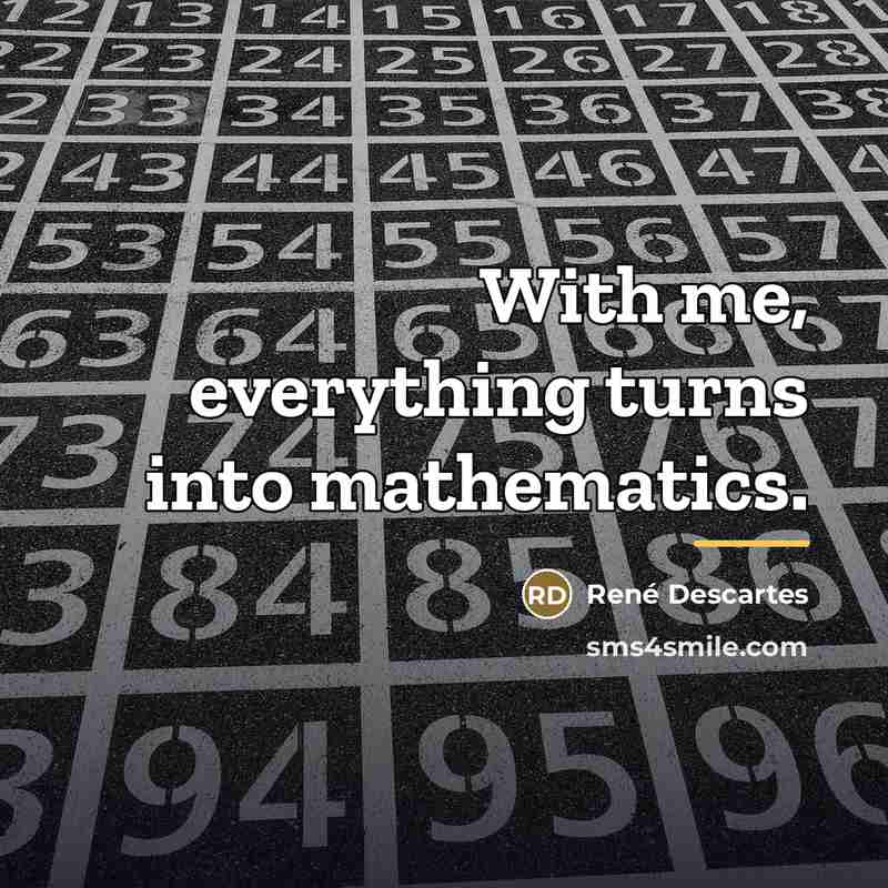 “With me, everything turns into mathematics.…” quote by Rene Descartes