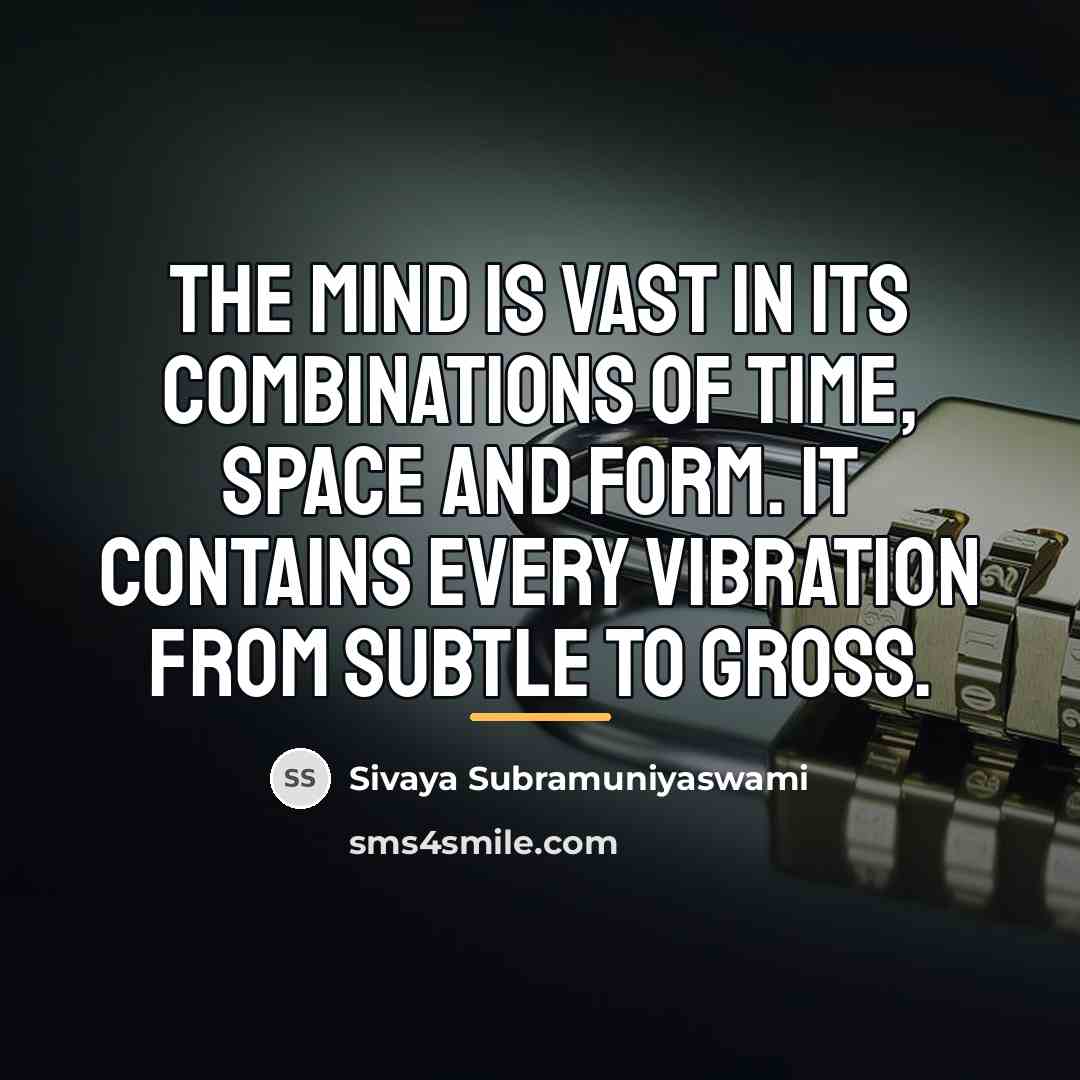 “The mind is vast in its combinations of time, space…” quote by Sivaya Subramuniyaswami