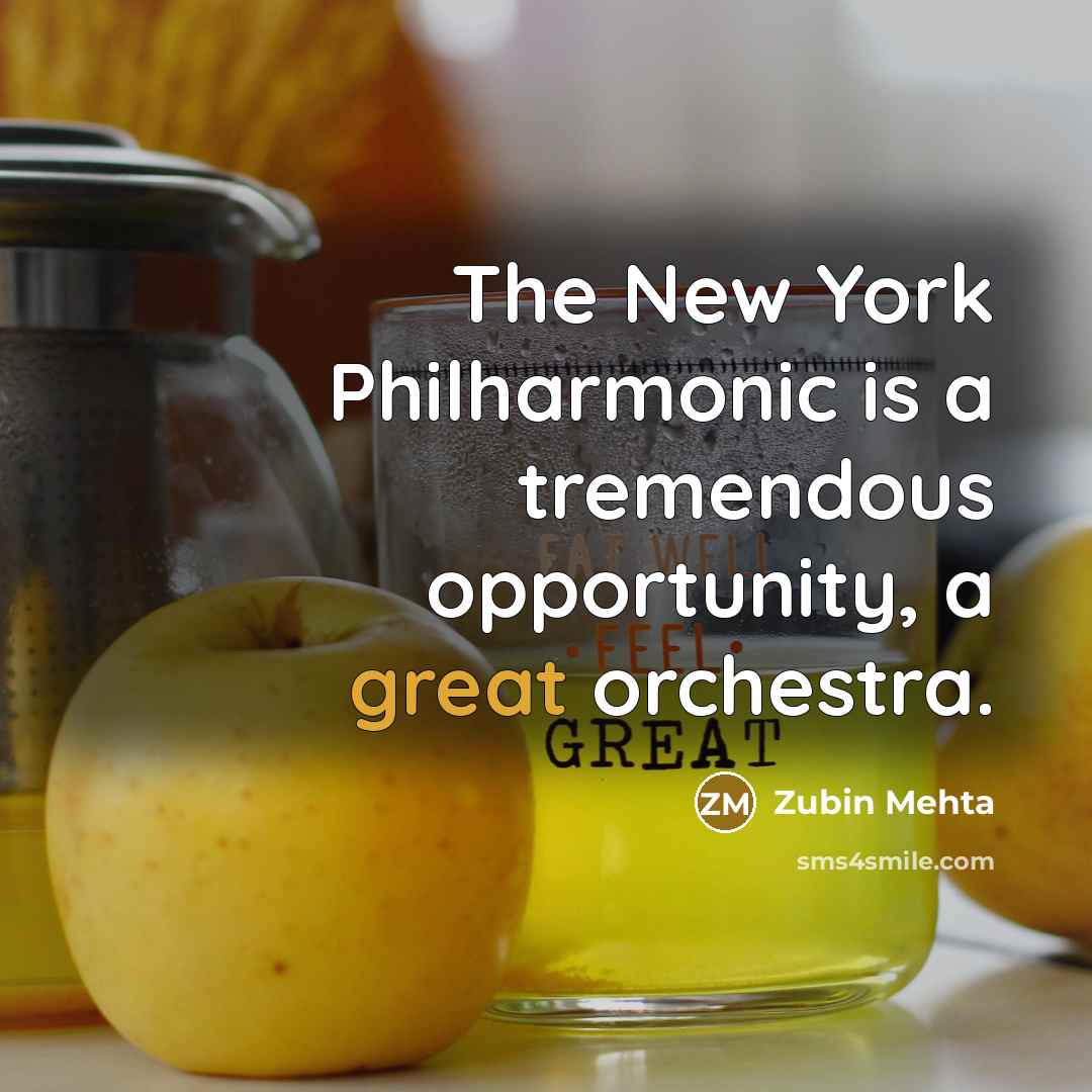 “The New York Philharmonic is a tremendous opportunity, a great…” quote by Zubin Mehta