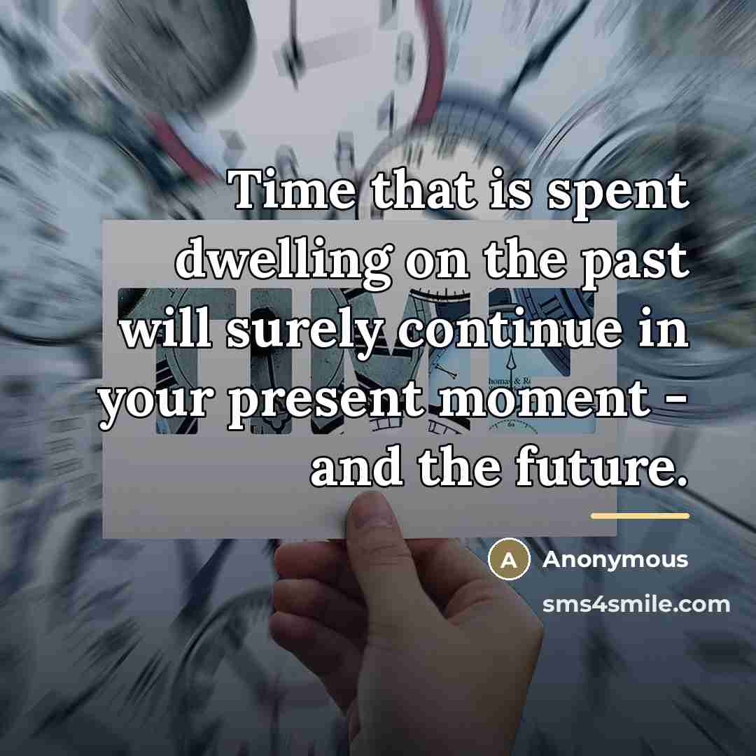 “Time that is spent dwelling on the past will surely…” quote by Anonymous