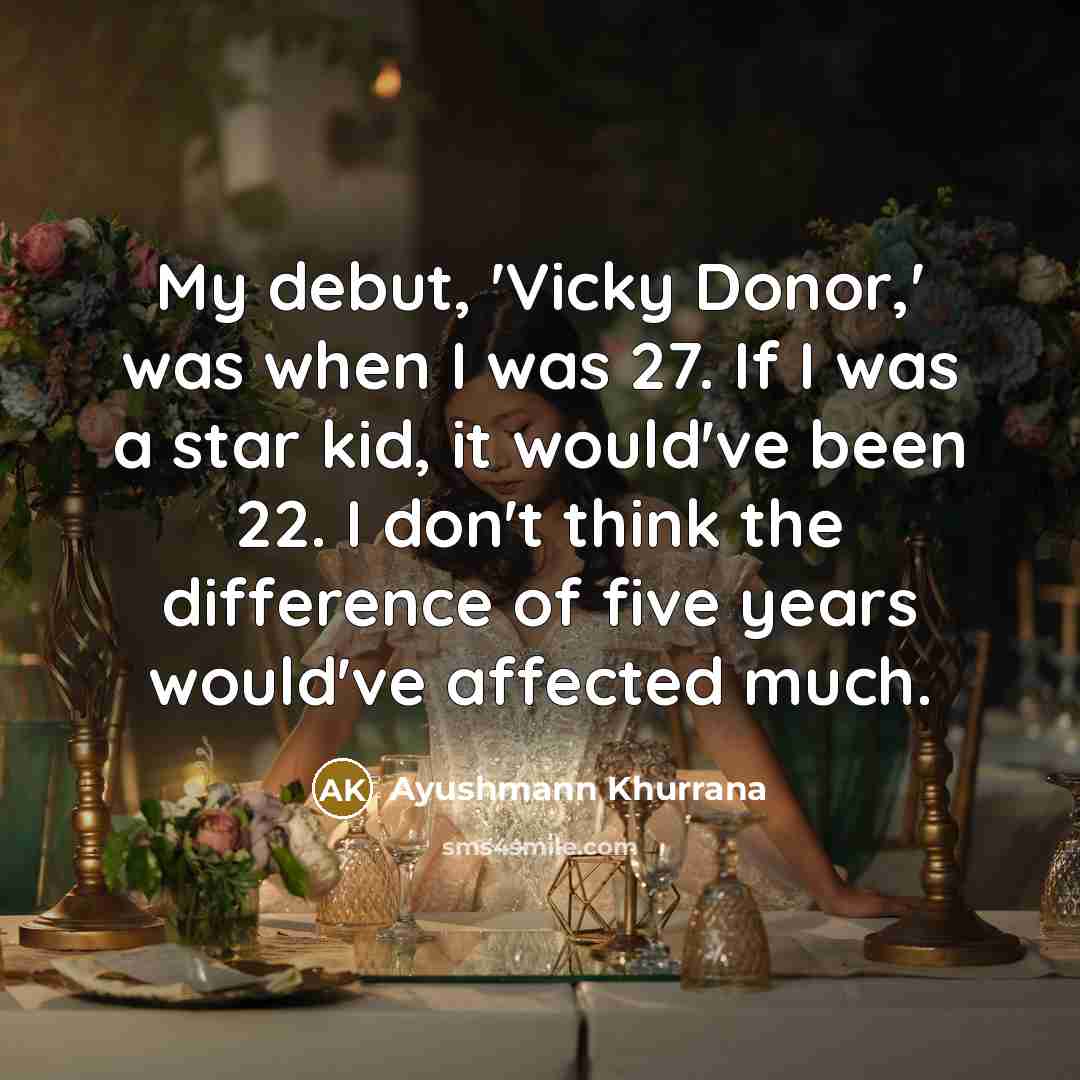 “My debut, 'Vicky Donor,' was when I was 27. If…” quote by Ayushmann Khurrana